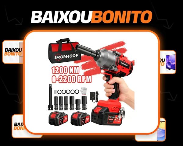 1200nm Chave Impacto Bateria Forte Brushless Profissional Vermelho /110/127/220v 60hz
