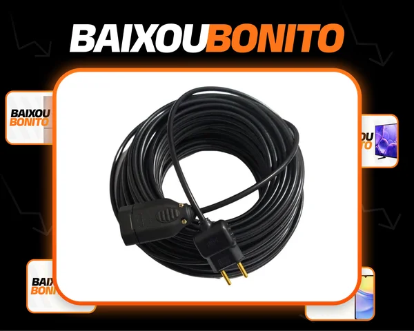 Extensão Eletrica 30 Metros Reforçada Profissional 10/20a Cor Preto Ms Eletro Eletrônica