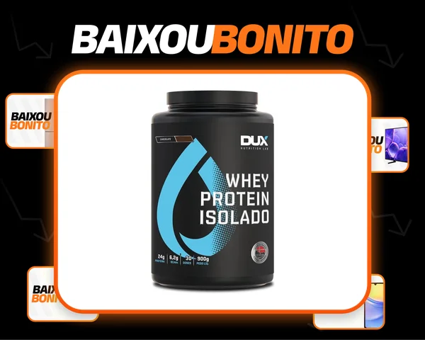 Whey Protein Isolado Dux Nutrition - Pote 900g Sabor Morango