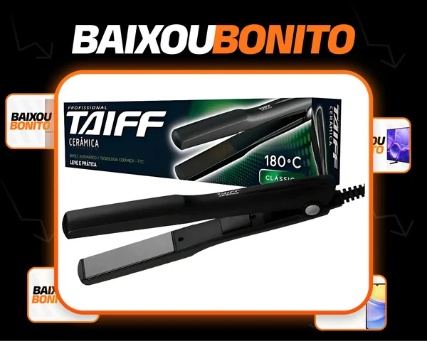 Taiff Prancha Cerâmica Profissional Classic 180° Bivolt Preto 127/220v