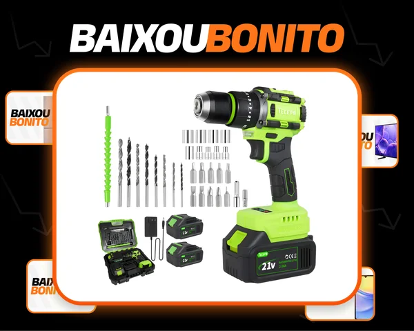 Furadeira Parafusadeira Brushless Com 2 Baterias 2 Ah Tecepo