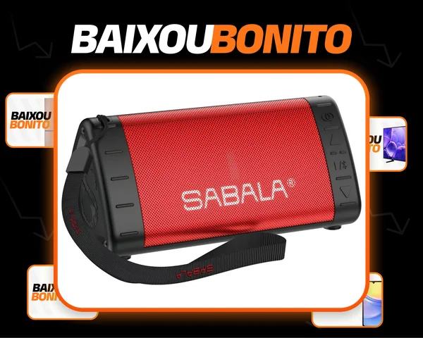 Caixa De Som Portátil Bluetooth Sabala 901 Tws 2200mah