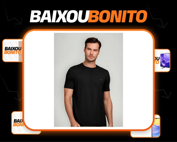 Camiseta Aramis Masculina Crewneck Basic Lisa Preta