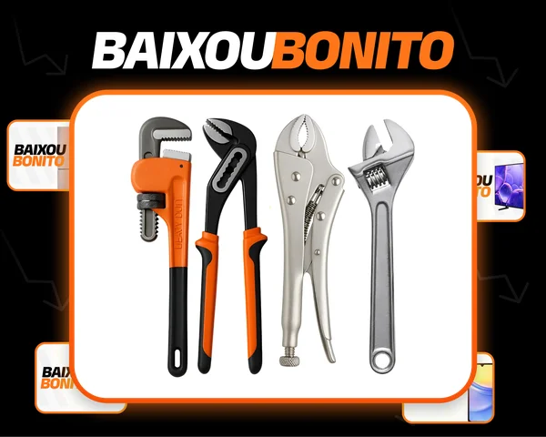 Kit Chave Inglesa Alicate Bomba Grifo Alicate Pressão Prateado.