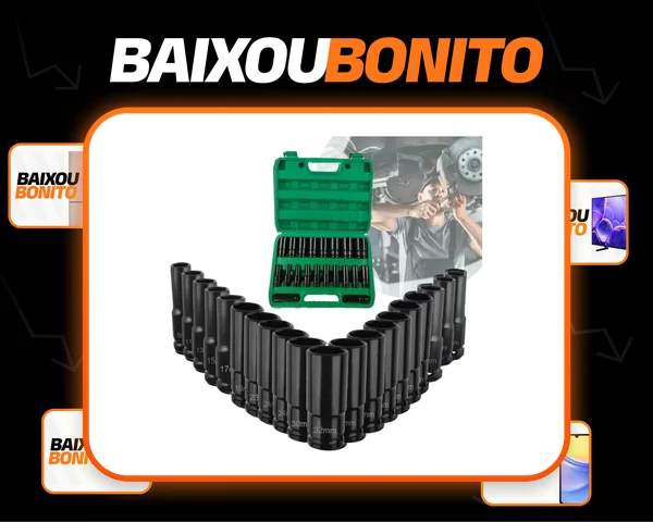 Jogo Soquete Longo Sextavado Impacto 1/2 8 A 32 Mm 15pcs