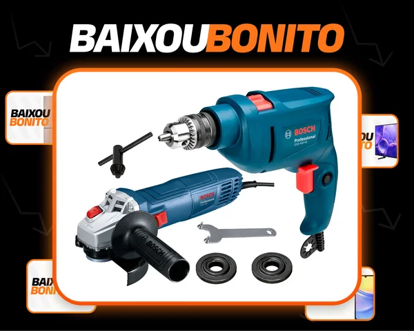 Lixadeira Esmerilhadeira Bosch Gws 710w + Furadeira Gsb 450w Azul 127v 60hz