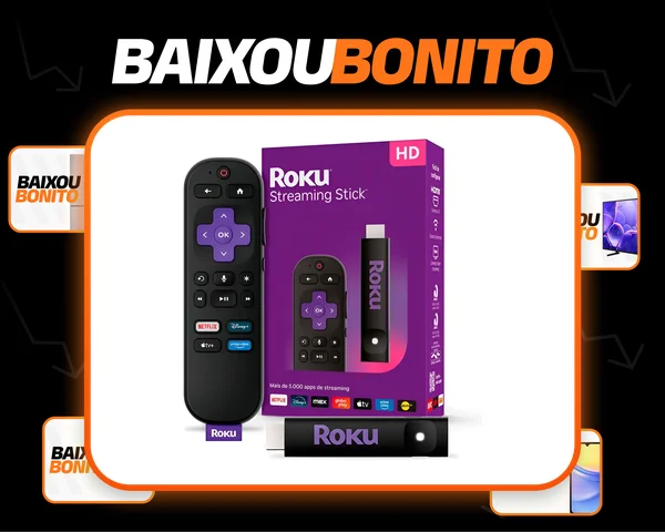 Roku Streaming Stick Tv Hd E Full Hd Com Controle Por Voz