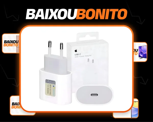Carregador Fonte Apple Iphone Original 20w Tipo C Turbo Branco