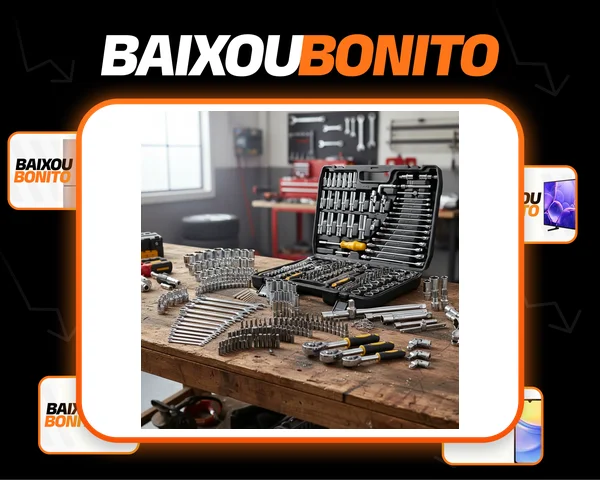 Kit 216 Peças Soquete Profissional Aço Crv 1/4 3/8 1/2