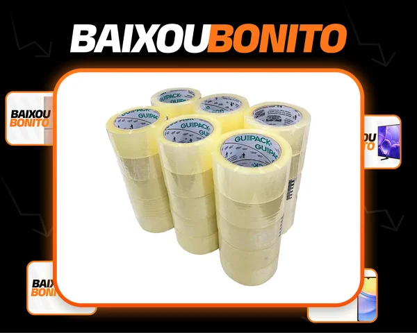 30 fitas adesivas 45mm x 100m transparente 30 rolos