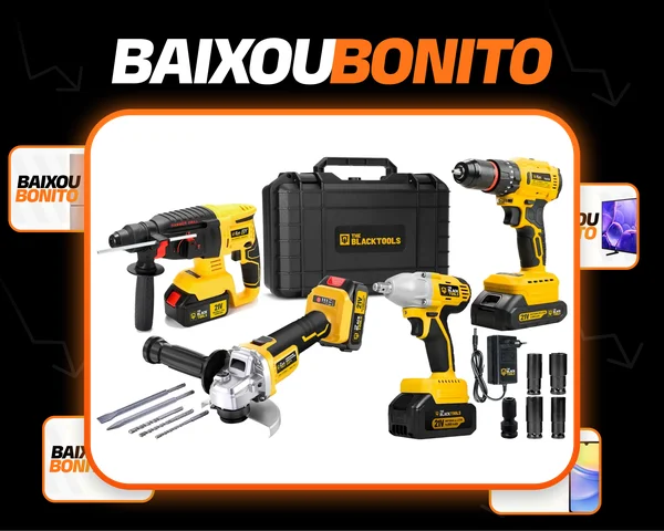 Kit Ferramentas Martelete Furadeira Lixadeira Chave Impacto