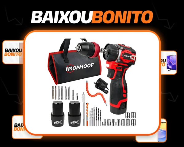 Furadeira E Parafusadeira De Impacto A Bateria Profissional Vermelho 110/127/220v 60hz