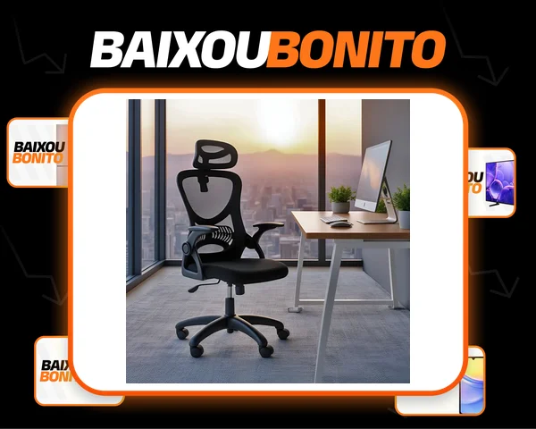 Cadeira Office Giratoria Presidente Columbus Preto Material Do Estofamento Tela Mesh