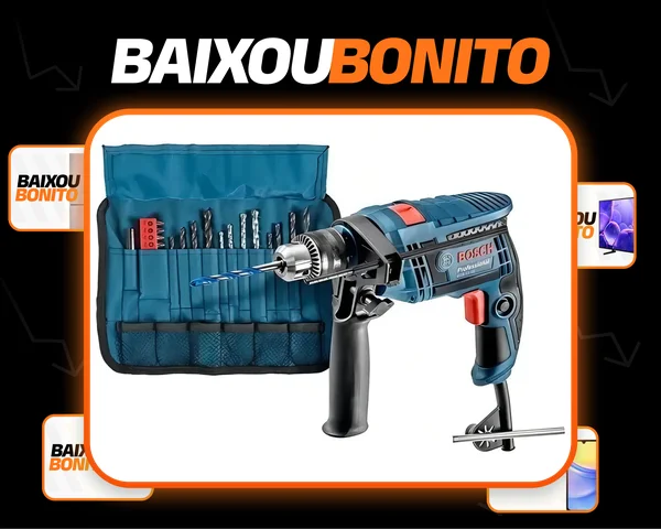 Furadeira elétrica de 13mm Bosch GSB 13 RE 650W com kit de 23 acessórios