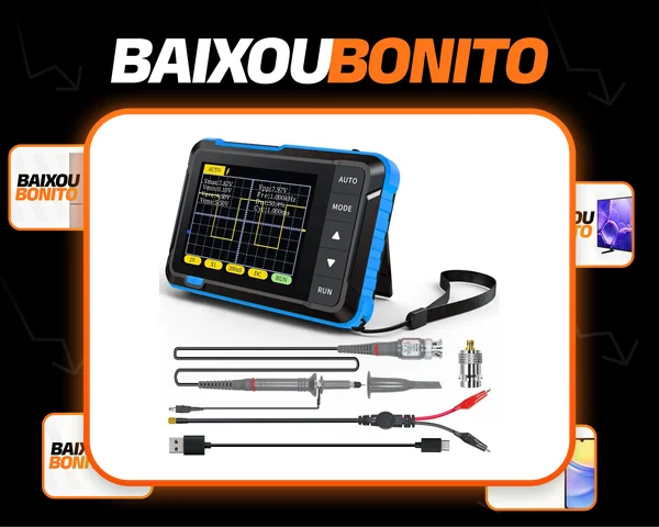 Mini Osciloscópio Portátil Dso152 E Ponta De Prova X10 P6100 200khz Azul