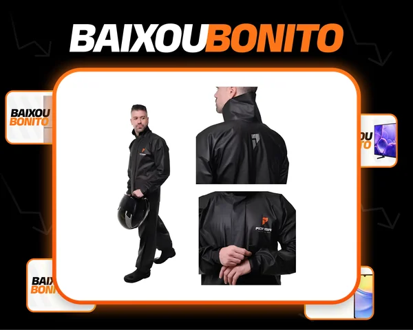 Capa Roupa Chuva Conjunto Motoqueiro Emborrachada Reforçada