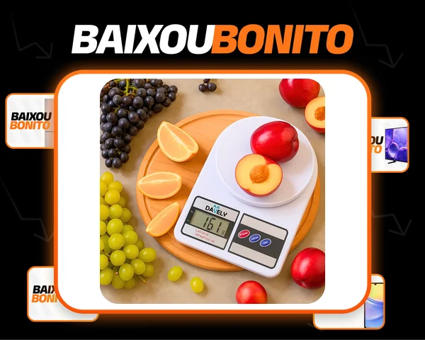 Balança Digital De Precisão Cozinha 0 A 10 Kg Profissional E Uso Domestico Nutricional Para Pesar Alimentos Ou Confeitaria Comida Cor Branco Marca Davely