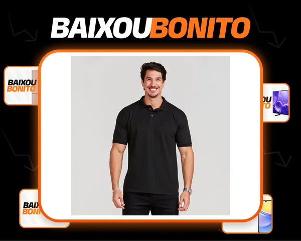 Camisa Polo Masculina Piquet Slim Manga Curta