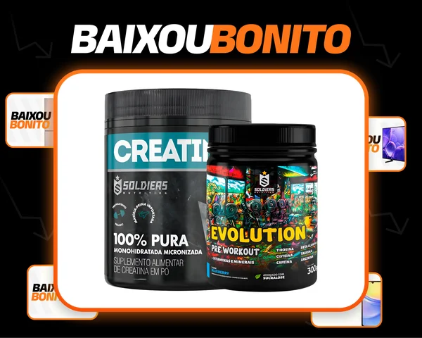Kit: Creatina 300g + Pré-treino Evolution 300g Soldiers Nutr