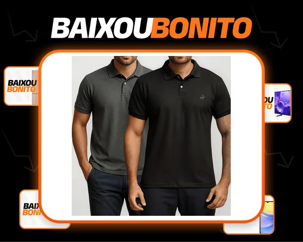 Kit 2 Camisa Polo Piquet Masculina Casual Premium