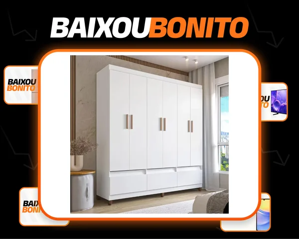 Guarda-roupa Bartira Ilhéus Com Cabideiro - Branco