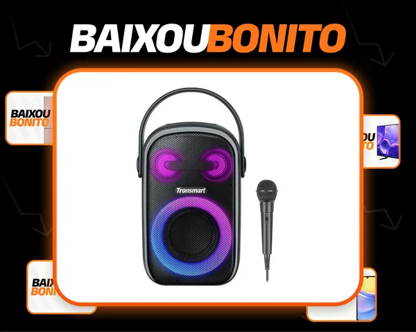 Microfone de alto-falante Bluetooth Tronsmart Halo 110 Ipx6 60 W, cor preta