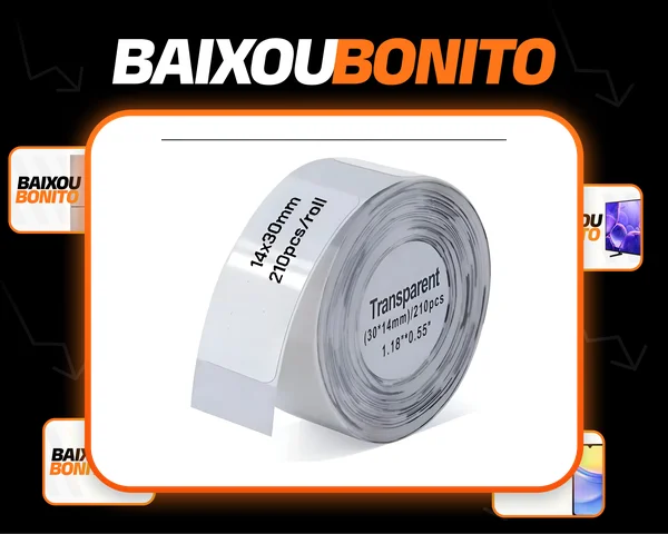 Etiqueta Transparente Niimbot D110 D101 D11 14x30mm Tranparenta