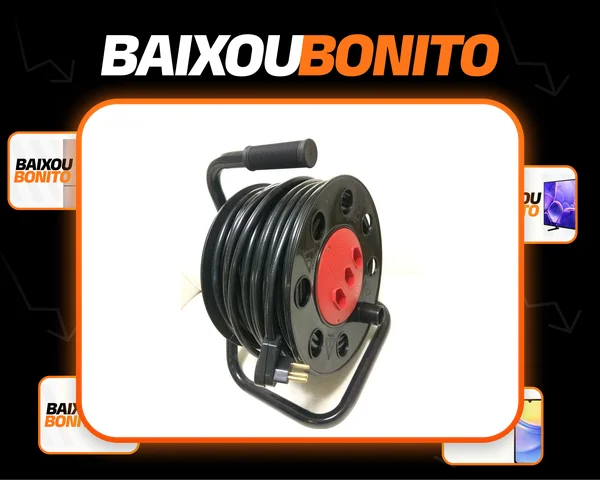 Extensão Carretel Profissional 2x2,5mm Com 30 Metros - 20a Vermelho