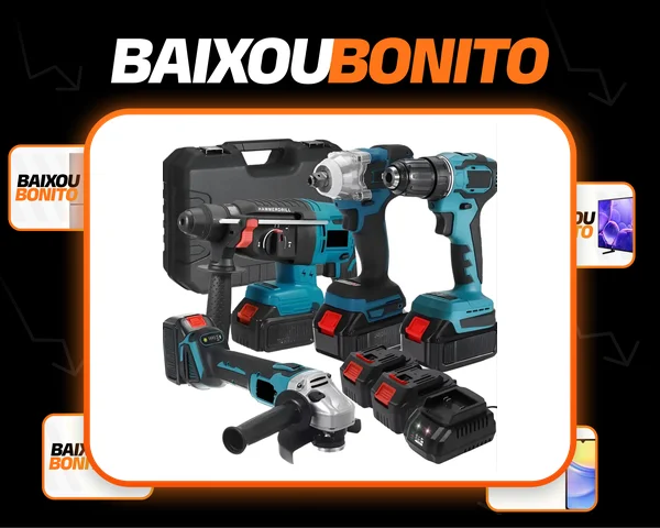 Kit 4 Em 1 Ferramentas Elétrica Bateria 48v Brushless