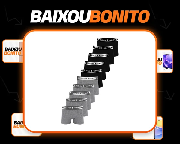 Kit 10 Cuecas Sem Costura Algodão Polo Wear Sortido