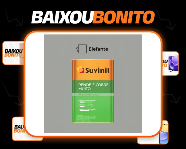 Tinta Acrílica Suvinil Standard 18l Rende E Cobre Muito D161 Elefante Fosco