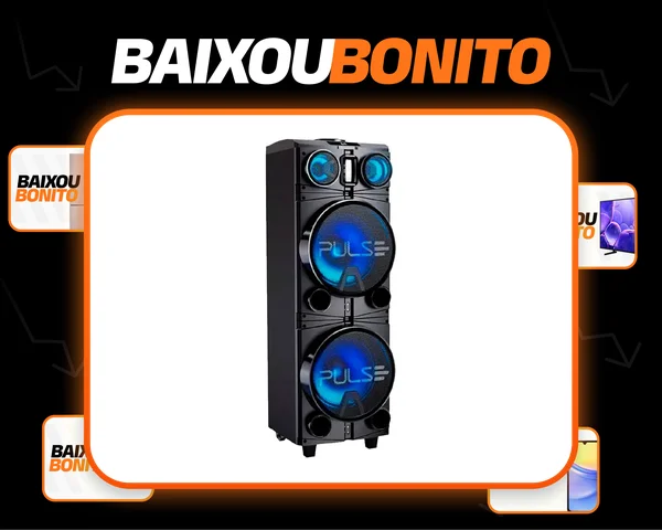 Caixa De Som Pulse Storm 2 12 Pol Bleutooth Led Rádio-1500w cor Preto