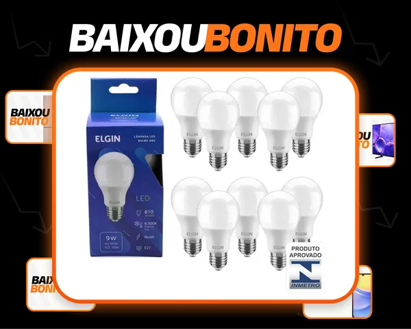Kit 10 Lâmpada Led 9w Bulbo Soquete E27 Casa Comércio Cor Da Luz 6500k Voltagem