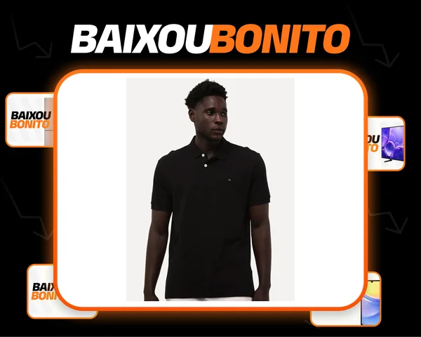 Polo Aramis Masculina Piquet Lisa Light Icon Preta Original