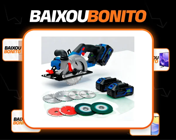 Serra Circular Profissional Several Importados 48v Brushless Com 2 Baterias Recarregáveis