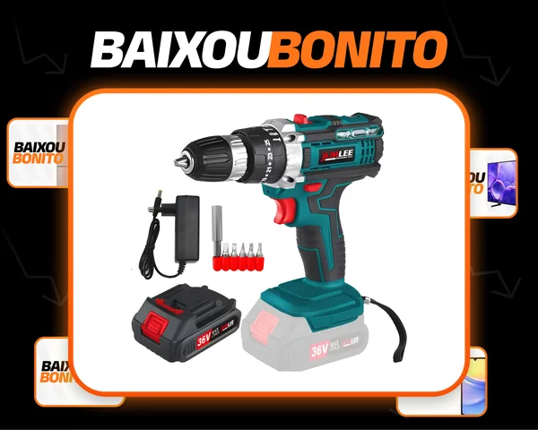 Parafusadeira E Furadeira À Bateria 36v Sem Fio Bivolt Azul-celeste 50hz/60hz