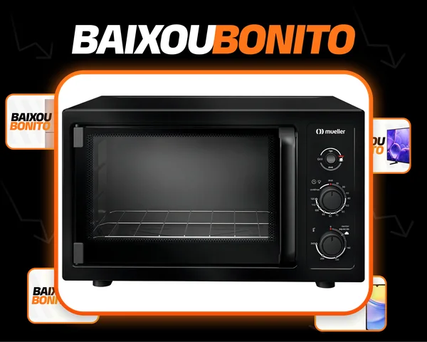 Forno Elétrico De Bancada Mueller 50 Litros Com Grill Mfb50b Cor Preto