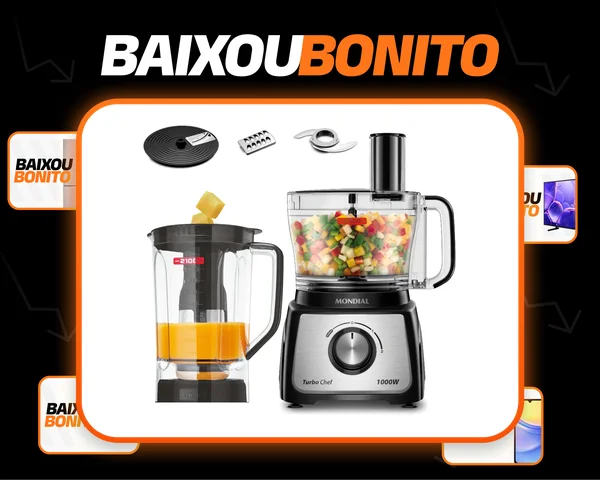 Multiprocessador Turbo Chef 5 Em 1 Mondial 1000W MPN-01-B
