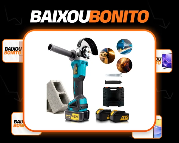 Esmerilhadeira Lixadeira Manual Com Bateria Recarregável 48v Azul