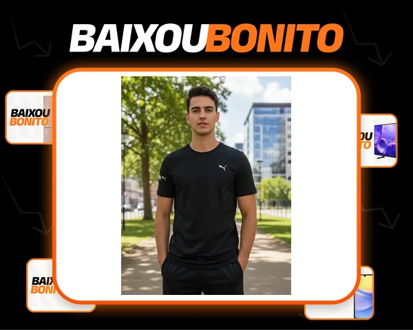 Camiseta Puma Masculina Térmica Manga Curta Proteção Uv 50+