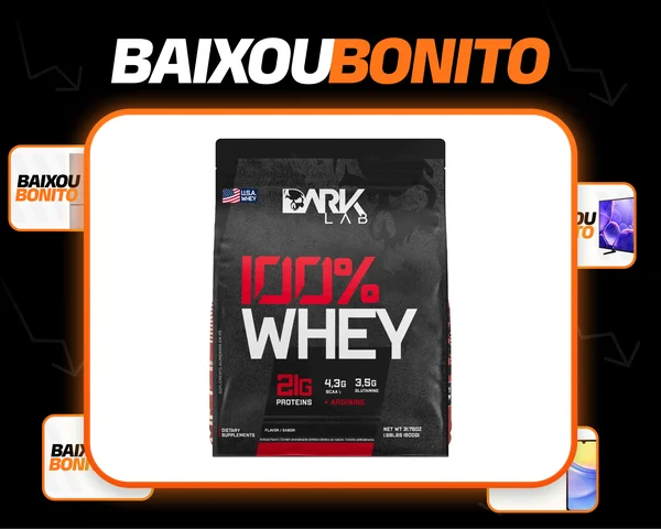 Whey Protein Concentrado 100% 900g Refil Dark Lab Sabor Morango