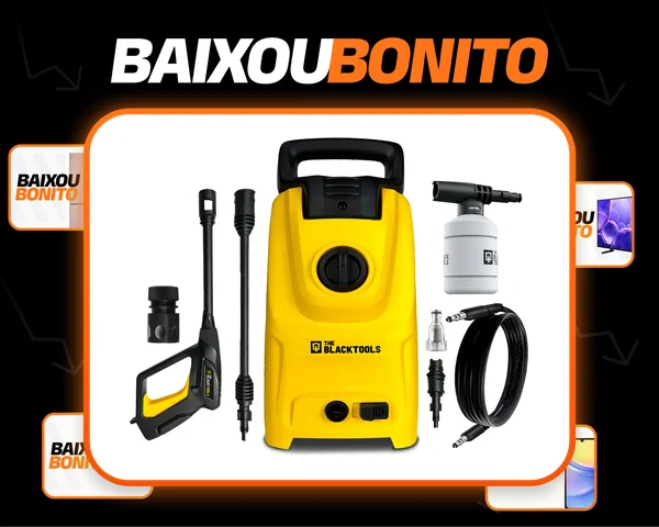 Lavadora De Alta Pressão Portátil Turbo 1400w 1500psi Cor Amarelo The Black Tools