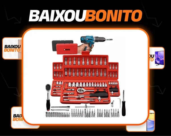 Kit Jogo De Chave Catraca Soquete 46 Peças Combo Jogo Ferramentas Profissional Chave Fenda Philips Soquete 1/4 Em Aço CRV Resistente Completo Para Manutenção Carro Moto Casa