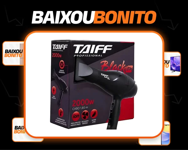 Taiff Black Ion Secador De Cabelo Profissional 2000w Cor Preto