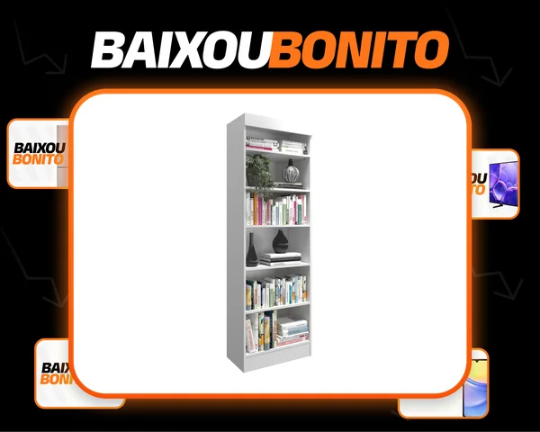 E-led Richl092 Estante Para Livro Com 6 Prateleiras Multiuso Armario Organizado Cor Branco