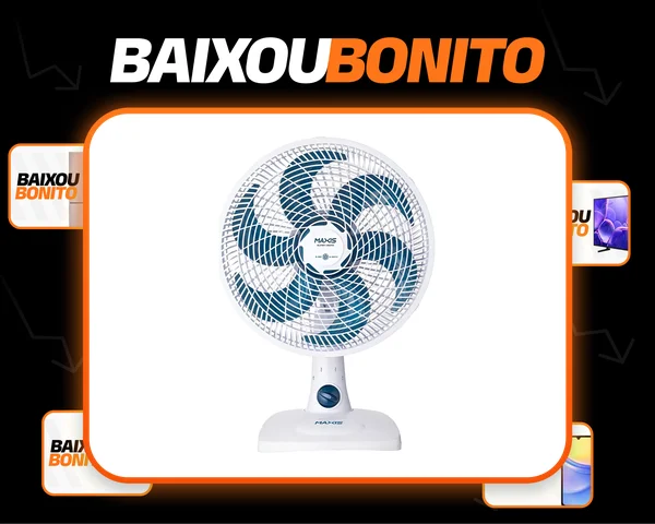 Ventilador De Mesa Mondial Maxis V30mxw 30cm Com 6 Pás 50w 110v