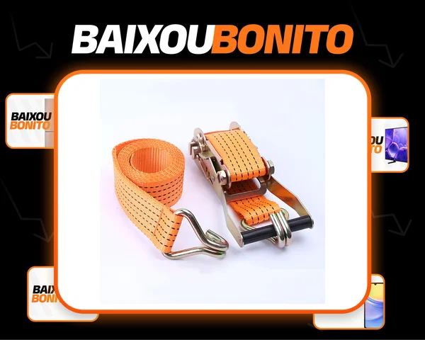 Cinta Catraca Carga 5 Toneladas 10 Metros Caminhão Amarrar Cor Laranja