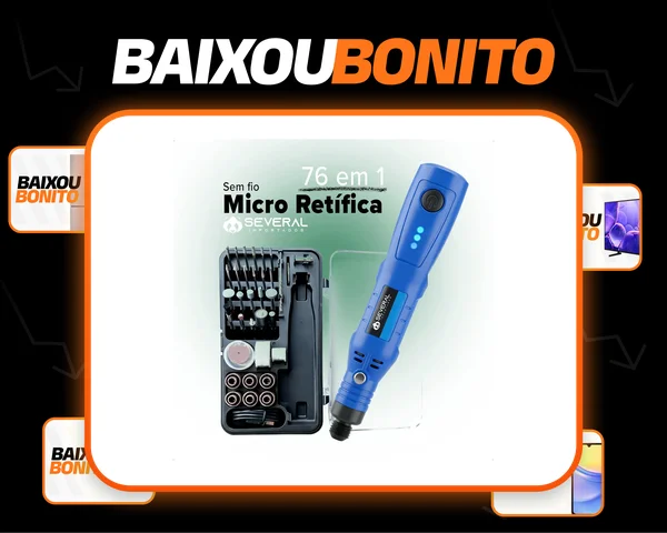 Mini Retífica Multifuncional Several Importados 76 em 1 Peças Recarregável Potente Para Lixar Polir E Cortar