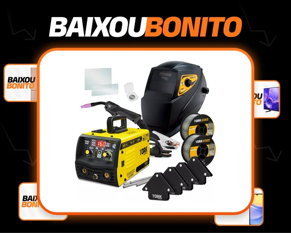 Maquina Solda Inversora Mig Sem Gás 160a Tig Mma Trisolda Cor Amarelo