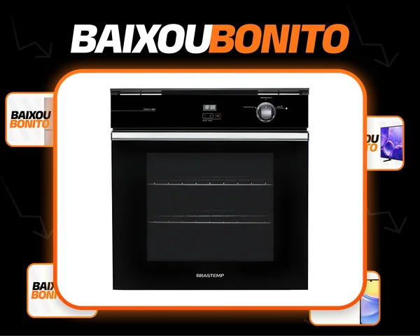 Forno De Embutir A Gás Brastemp 78 Litros Preto Com Grill E 220v Preto